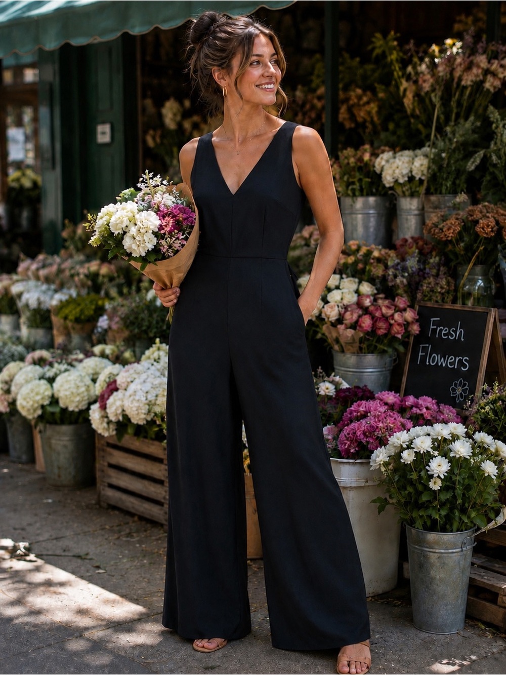 FRNCH Sleeveless Black Jumpsuit